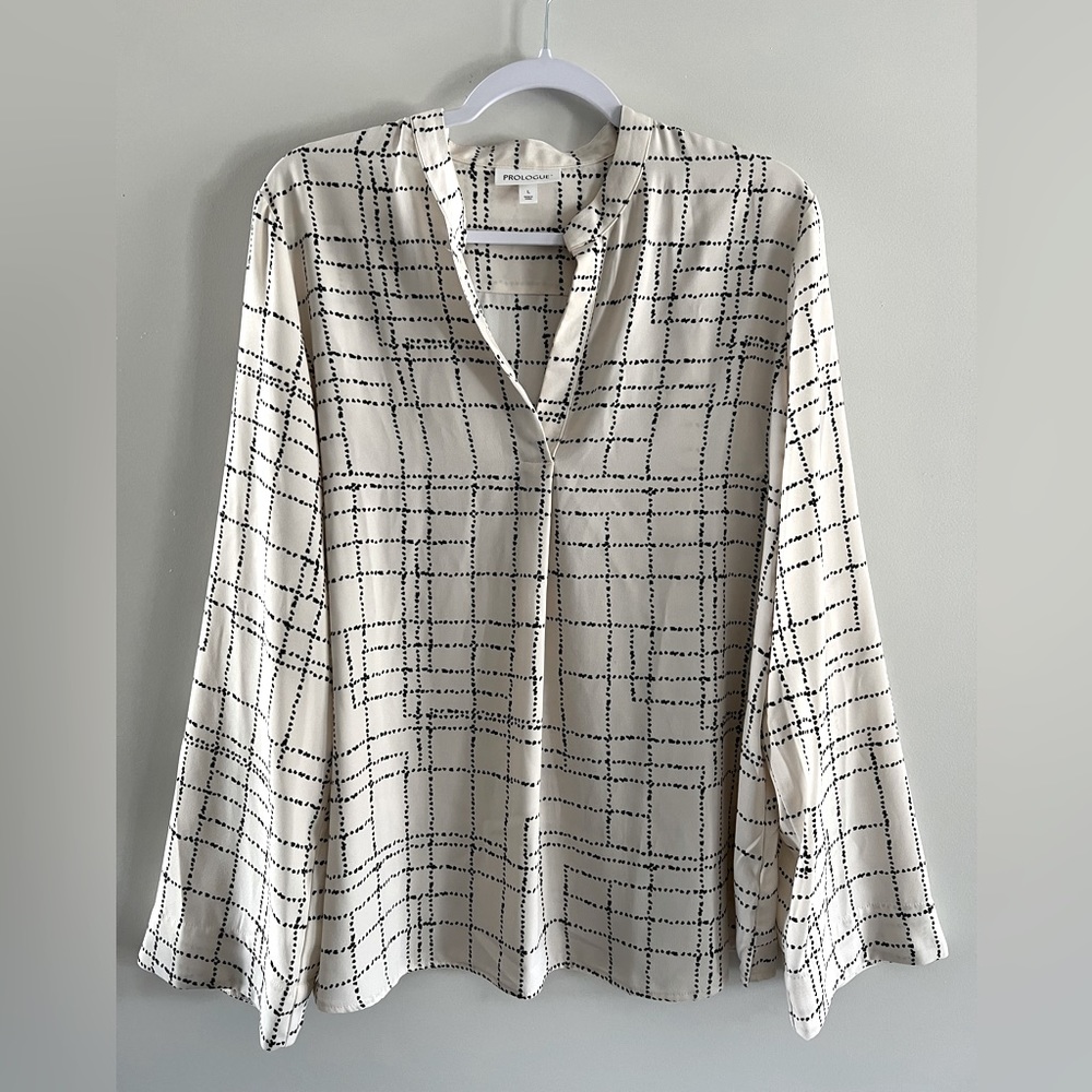 Elevated White and Black Blouse